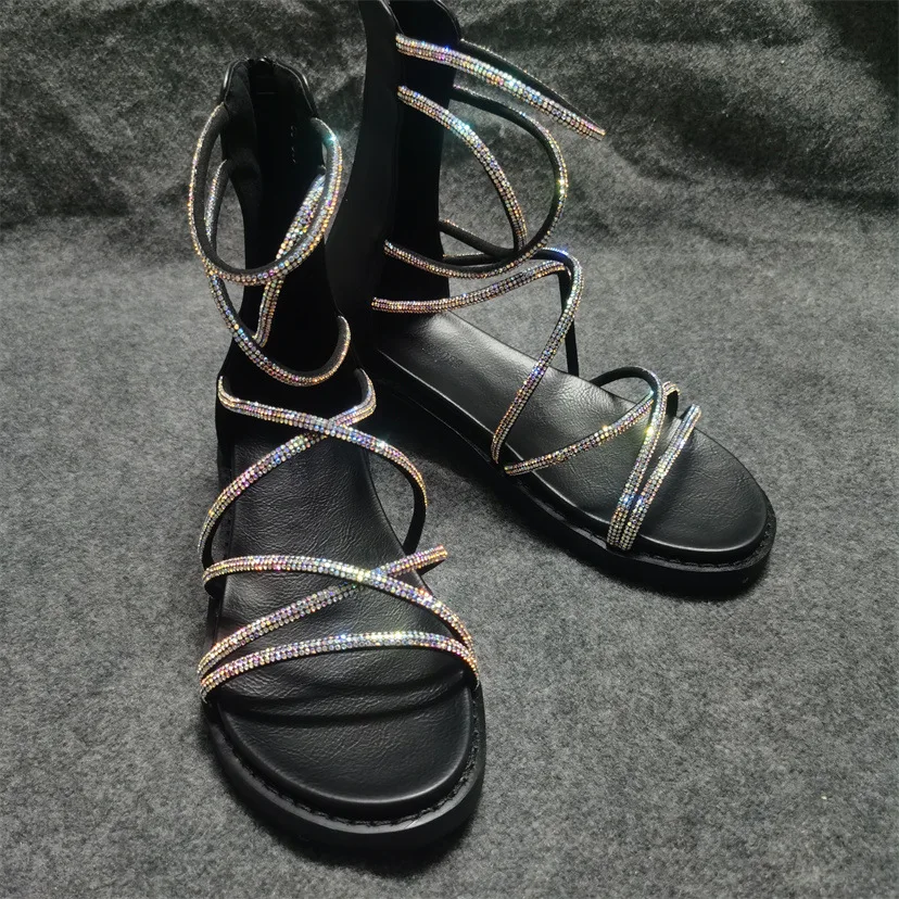 

High-top Sandals Women's Sandals Summer 2022 New Flat Fashion Cool Boots Women's Cross-lace Boots