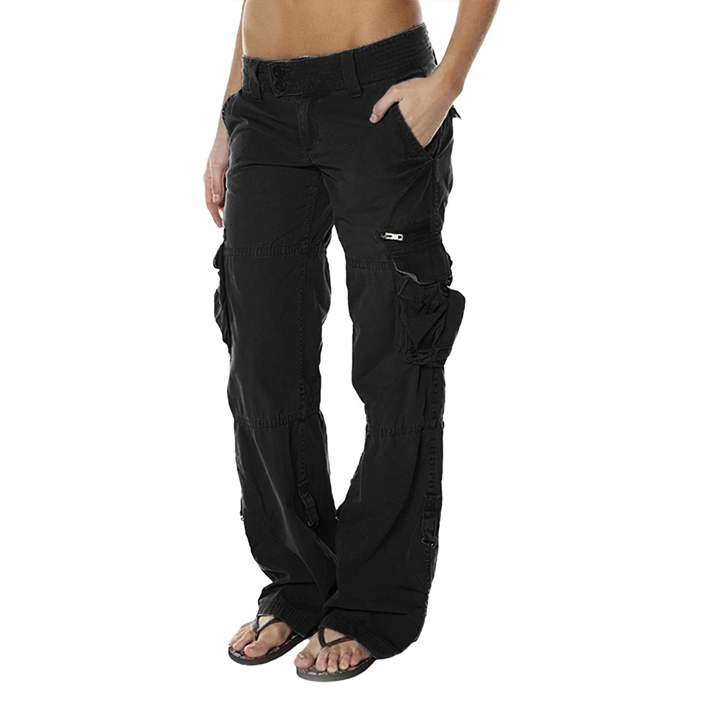 

Vintage Women Cargo Pants Baggy Jeans Low Rise Multi Pocket Straight Leg Korean style Casual Trousers Wide Leg Sweatpants