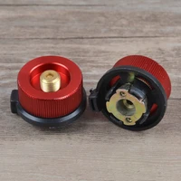 outdoor camping round gas furnace converter picnic stove accessories nature hike survival gas tank cylinder adapter burner valve
