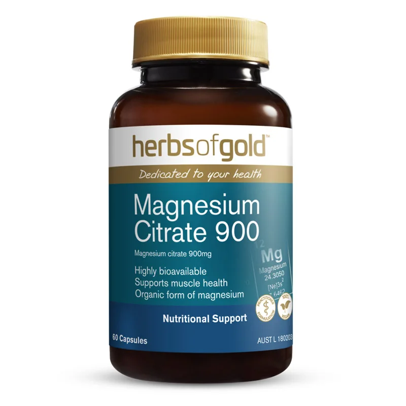 

HerbsofGold Magnesium Citrate 900 mg 60 Capsules Free Shipping