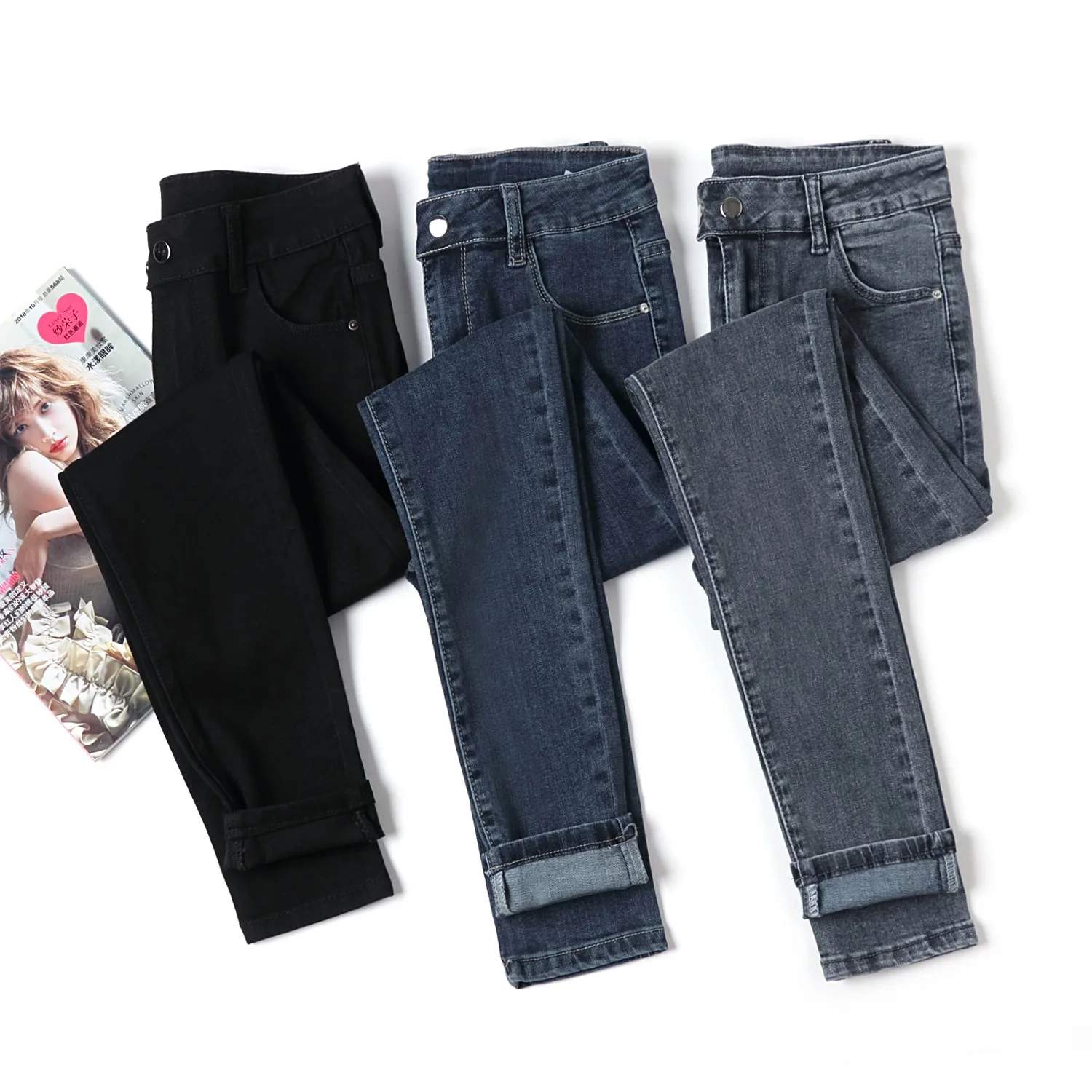 

Джинсы обтягивающие в полную длину, Осень-зима