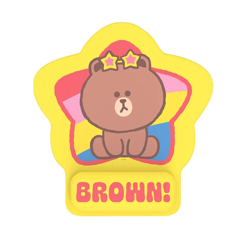 Line Friends Бурый Медведь Кони Салли Милый мультфильм Радуга Серия Коврик для мыши