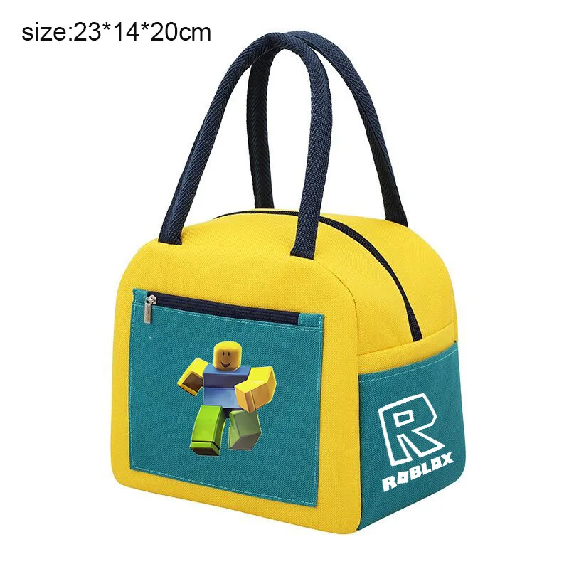 

Roblox Virtual World New Product Simple Style Lunch Box Bag Explosive Style Color Matching Lunch Box Hot Sale Insulation