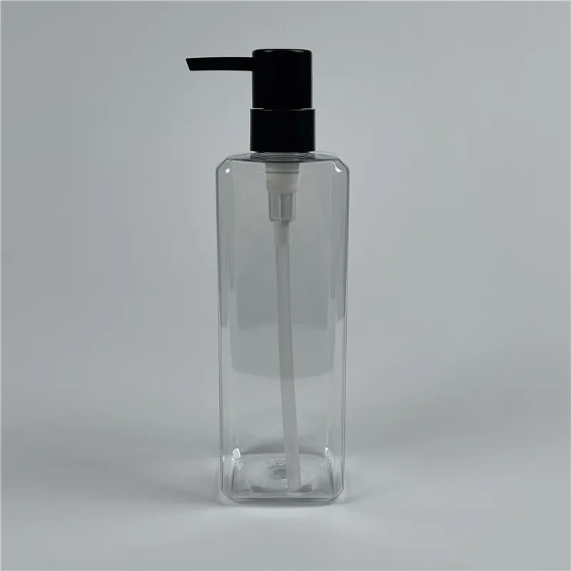 Transparent 500ml x 20 INS Style Refillable Lotion Pump Square Bottle Empty Plastic Lotion Dispenser For Shampoo Body Shower Gel