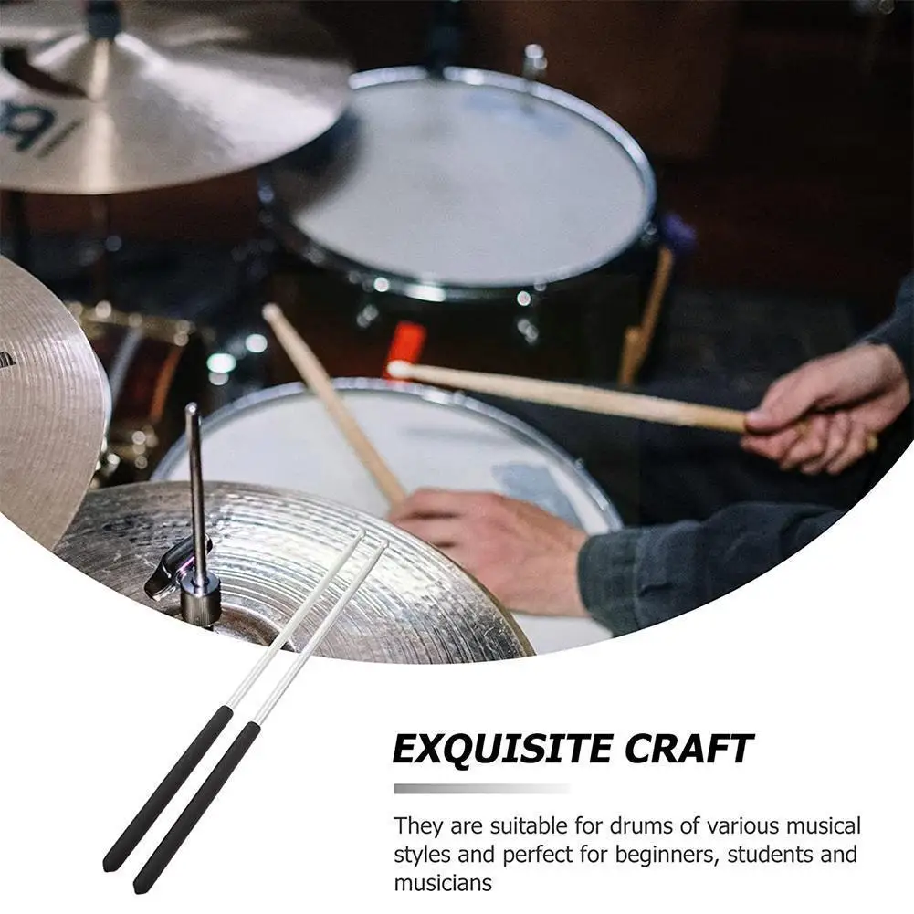 

Серебряные профессиональные барабанные палочки из алюминиевого сплава 5А, упражнительный барабан, пластиковый набор перкуссионных инстру...