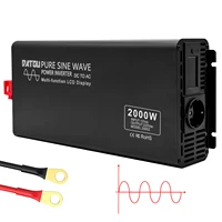 2000w pure sine wave power inverter 4000w peak power inverter dc 12v to ac 230v with uk lcd display voltage converter