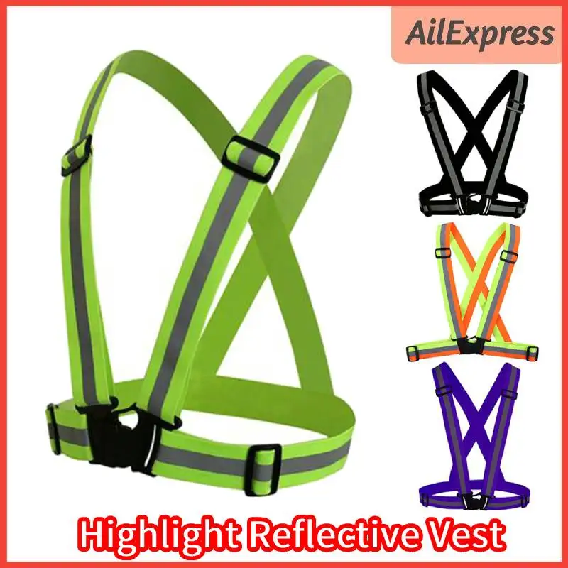 

Highlight Reflective Straps Night Running Riding Clothing Vest Adjustable Safety Clothes High Visibility For Adults and Children