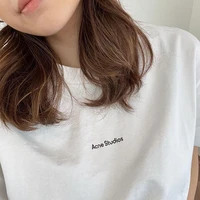 women t shirt letter standard short sleeve casual tops summer simple basic white tshirt loose daily lady streetwear fashion tees