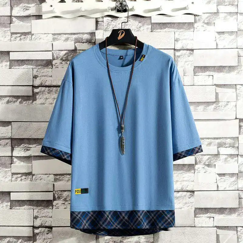 Мужская хипстерская хип-хоп рваная футболка с круглым подолом Elong длинная футболка с круглым вырезом с ремешком Повседневная Уличная Базовая большая и высокая футболка