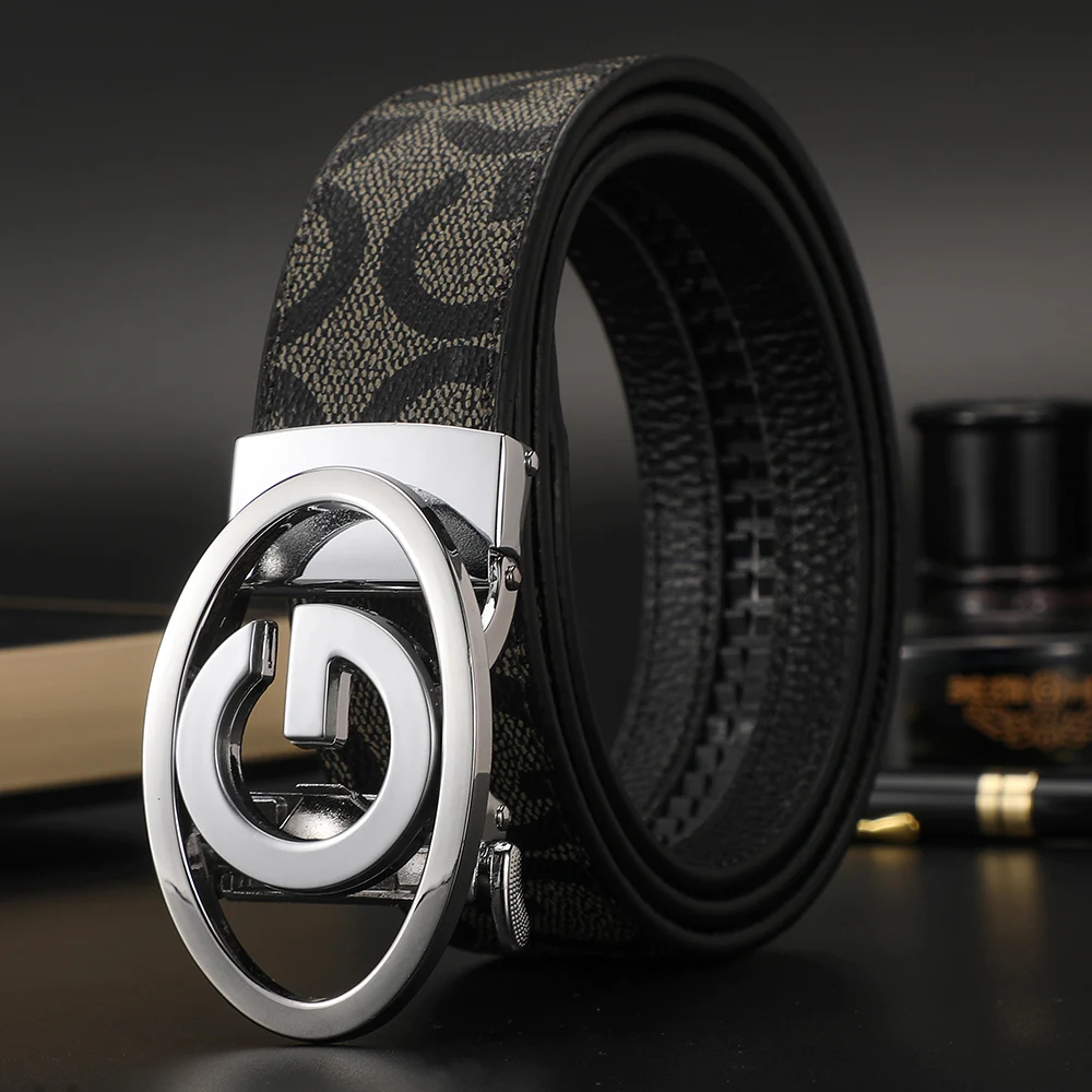 

Men Belts Automatic Buckle Women Belts Leather High Quality Belts For Men Leather Strap Casual Belt for Jeans