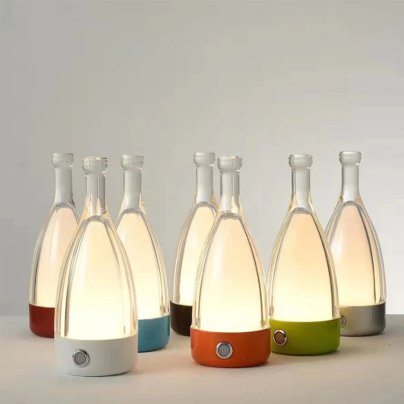 

Modern Atmosphere Table Lamps Rechargeable Wine Bottle Desk Lamp Bedroom Decoration Night Light Fashion Bedside Lamp