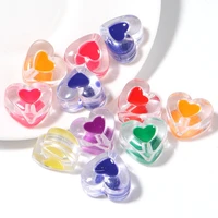 10pcs 1117 5mm heart acrylic beads shiny candy color enamel spacer beads for jewelry making diy bracelet necklace accessories