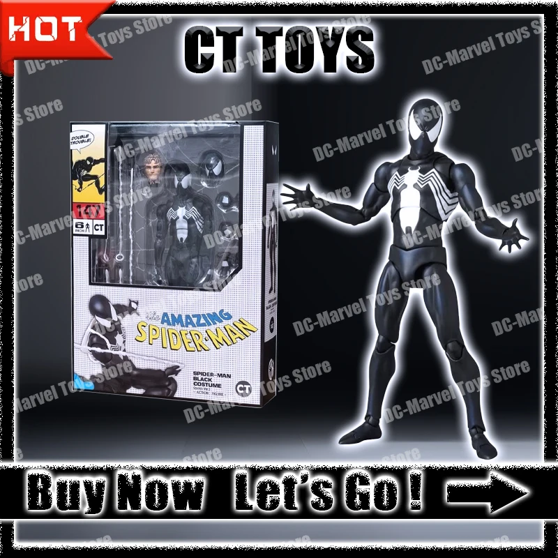 In Stock Ct Toys Spiderman Mafex 147 Black Venom Anime Action Figure The Amazing Spider-Man Symbiotic Model Gifts