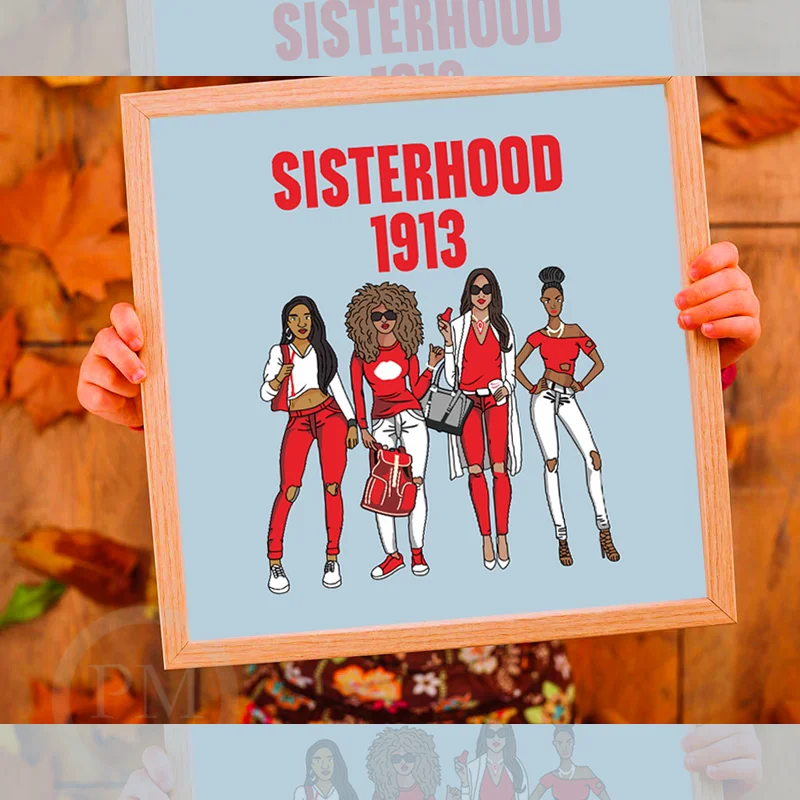 

Delta Sigma Theta Sisterhood 1913 Four Lady Girl Wall Art Canvas Poster HD Print Picture for Exhibition Cultural Center Office