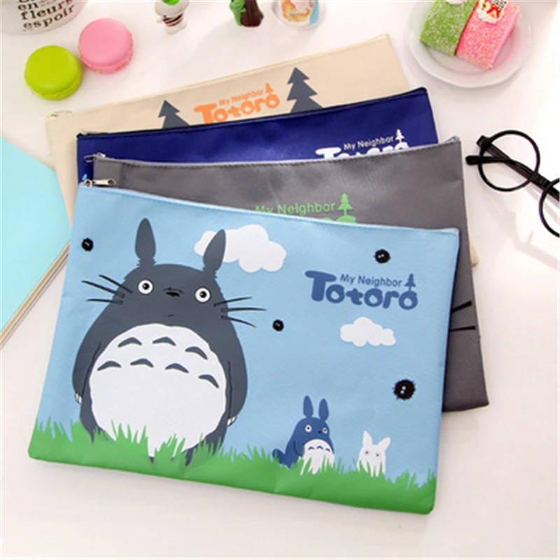 BW139 day Korean version of canvas zipper A4 bag data Japanese cat test bag men and women vStationery office supplies for