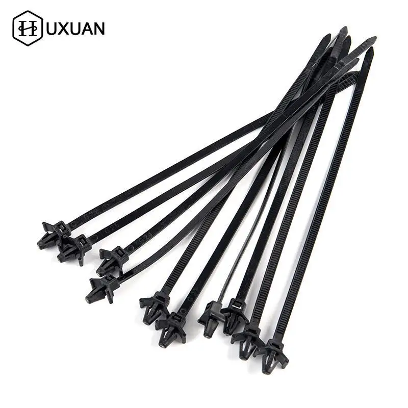 

10pcs Cars Mount Wire Tie Clip Releasable Nylon Tie Wrap Cable Fastening Clips Self-locking Plastic Zip Tie Universal