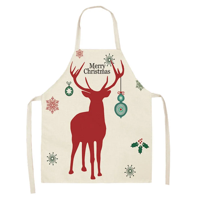 

Новейший Рождественский домашний кухонный фартук, Льняной Фартук для взрослых с защитой от загрязнений, кухонные фартуки для выпечки, дома...