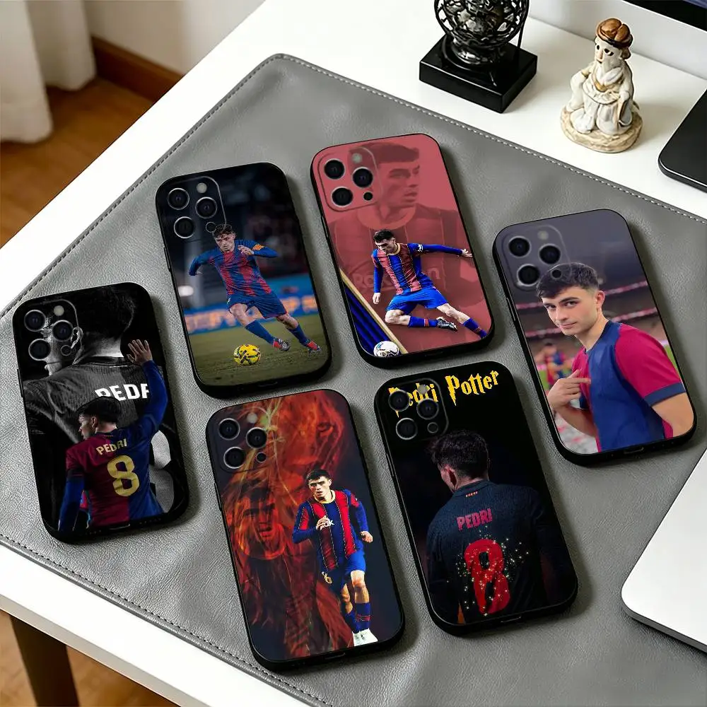 Фото Чехол для телефона Football For P-Pedri для iPhone 17, 16, 15, 14, 13, 12, 11 Plus, Pro Max и других моделей, мягкий черный чехол №1