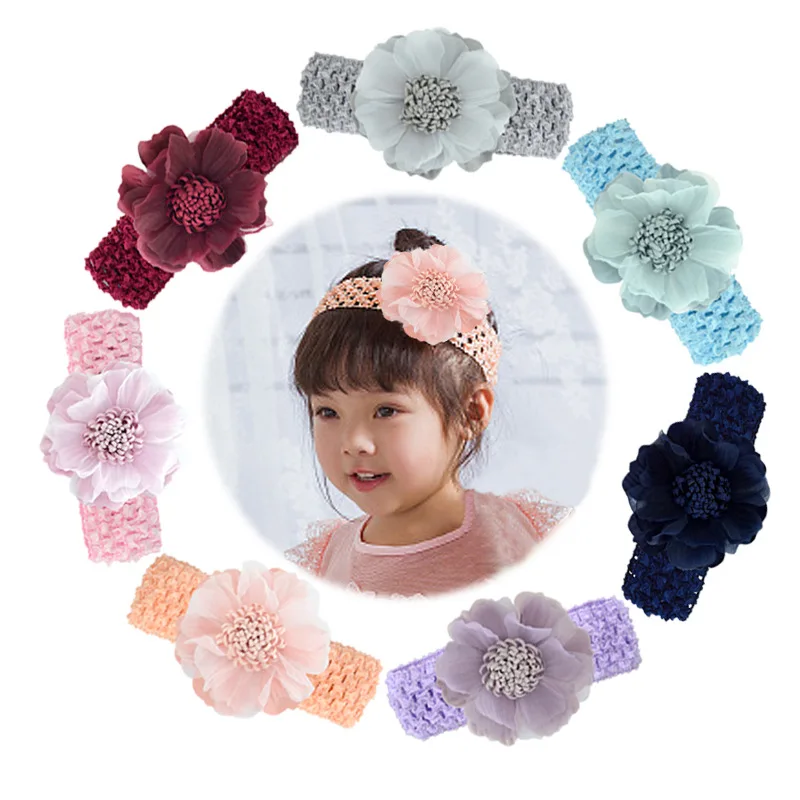 

Chiffon Flower Baby Girl Headband Infant Hair Accessories Tie Bow Newborn Headwear Tiara Headwrap Gift Toddlers Bandage Ribbon