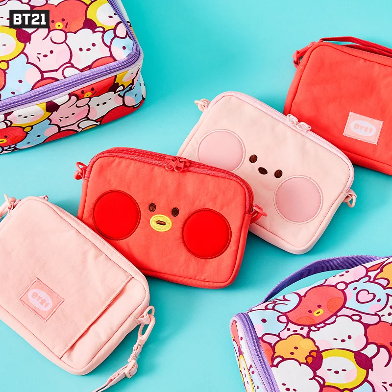 

18Cm Kawaii Original Line Friends Bt21 Crossbody Bags Cartoon Anime Women's Handbags Cute Travel Bag
