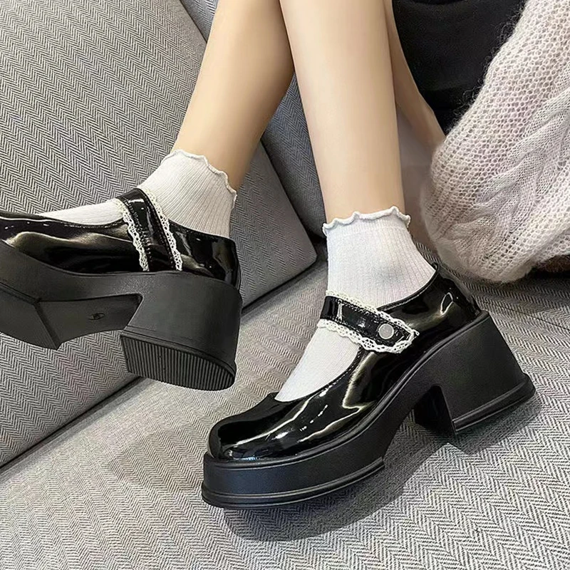 

Женские босоножки с круглым носком, Туфли Мэри Джейн на платформе и плоской подошве, дизайнерская обувь в Стиле Лолита, Классическая Студенческая обувь, Новинка лета 2023