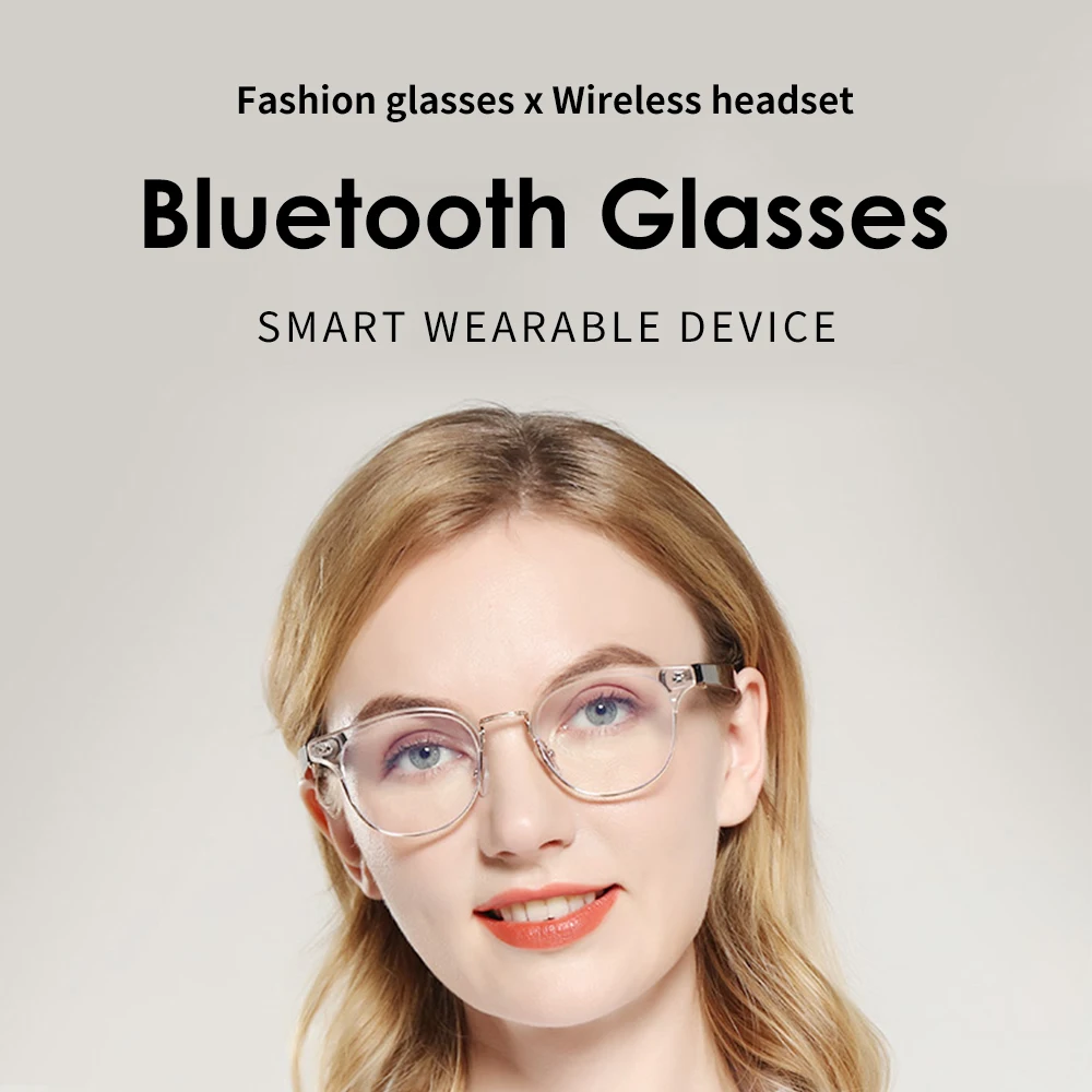 

Wireless high-end temperament open-ear bluetooth smart glasses square polarized purple light driving travel sunglasses