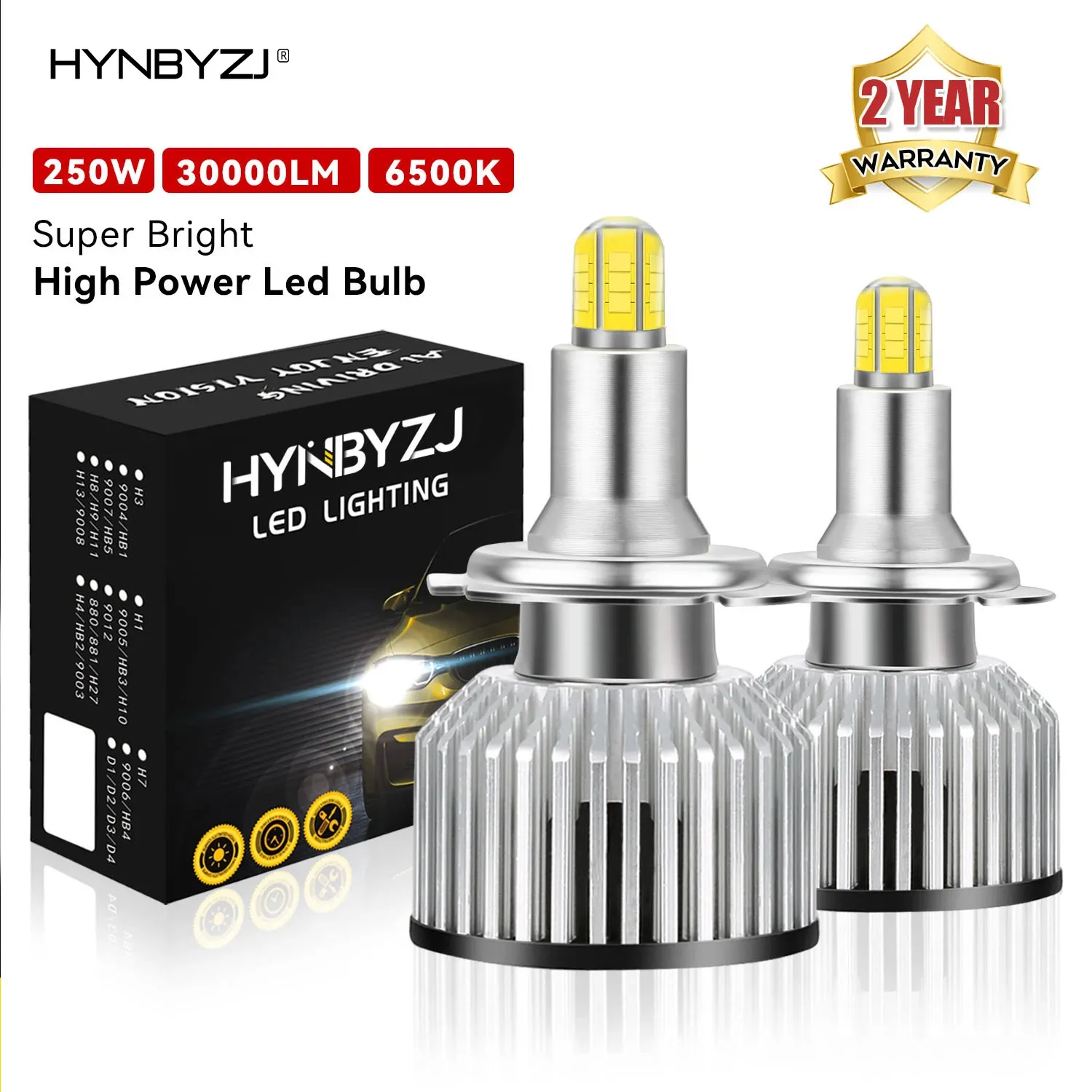 

HYNBYZJ H7 Led Headlights 360 degree 30000LM H1 H8 H9 H11 Auto Lamps Ice Hb3 Hb4 Hir2 Car Bulbs 6500K 9005 9006 9012 Fog Lights