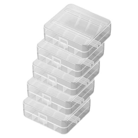 Soshine 26650 аккумуляторная батарея, 5 шт., жесткий пластиковый 26650, 2 слота, держатель аккумулятора, контейнер, прозрачный Органайзер, портативный