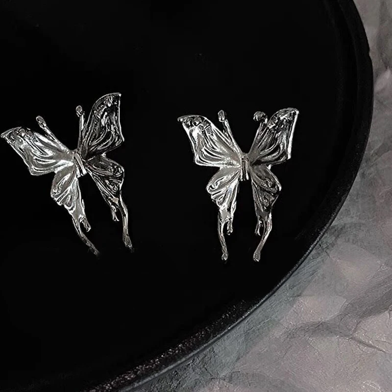 

Fashion Gothic Punk Style Stereo Butterfly Womens Earring for Cool Female Metal Dangle Earrings Party Jewelry Set