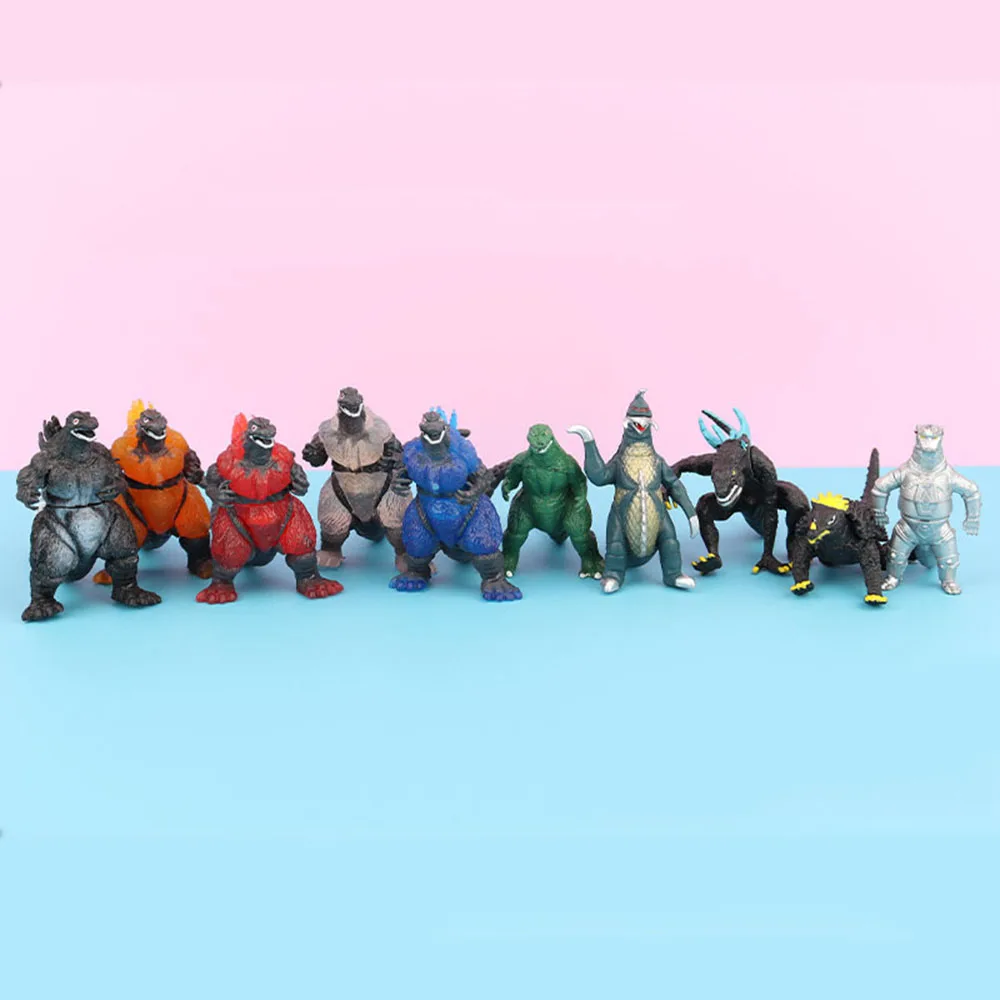 

10, Godzilla, трехголовый дракон, Гидора, мосра, монстр, динозавр, модель животного, Игрушечная модель, кукла, орнамент, фигурка из ПВХ, подарок