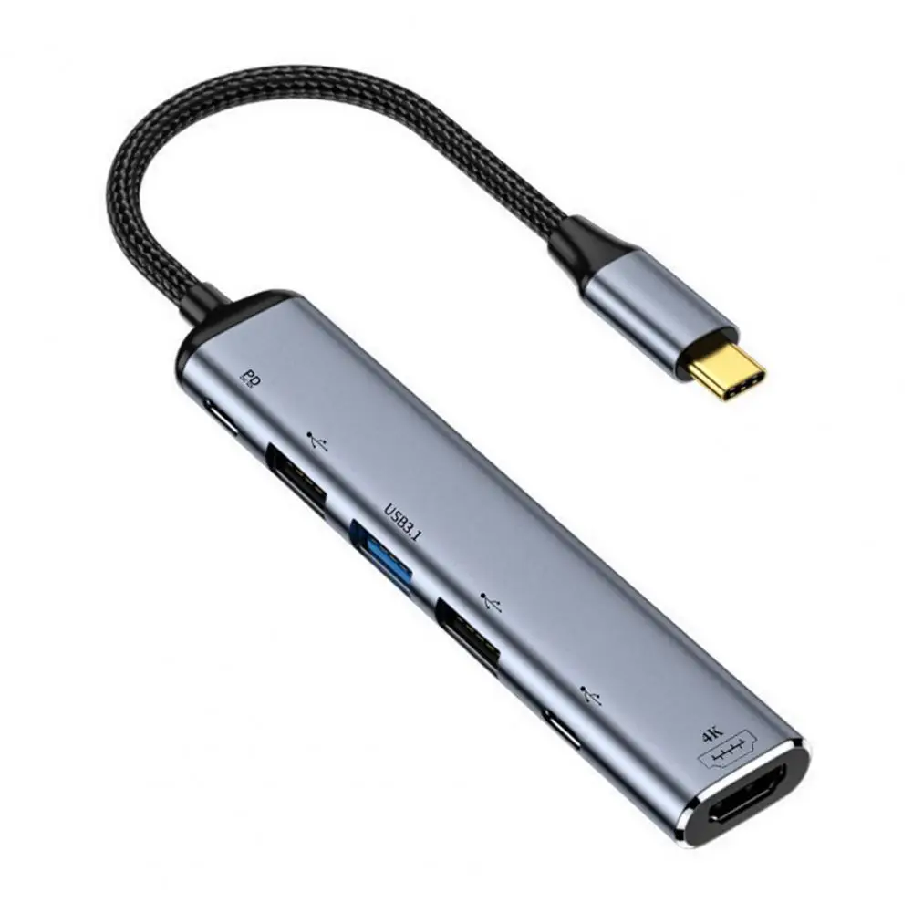 

Dongle Adapter Reliable Stable Output Portable 4K 60Hz HDMI-compatible USB-C Splitter Hub Office Accessories