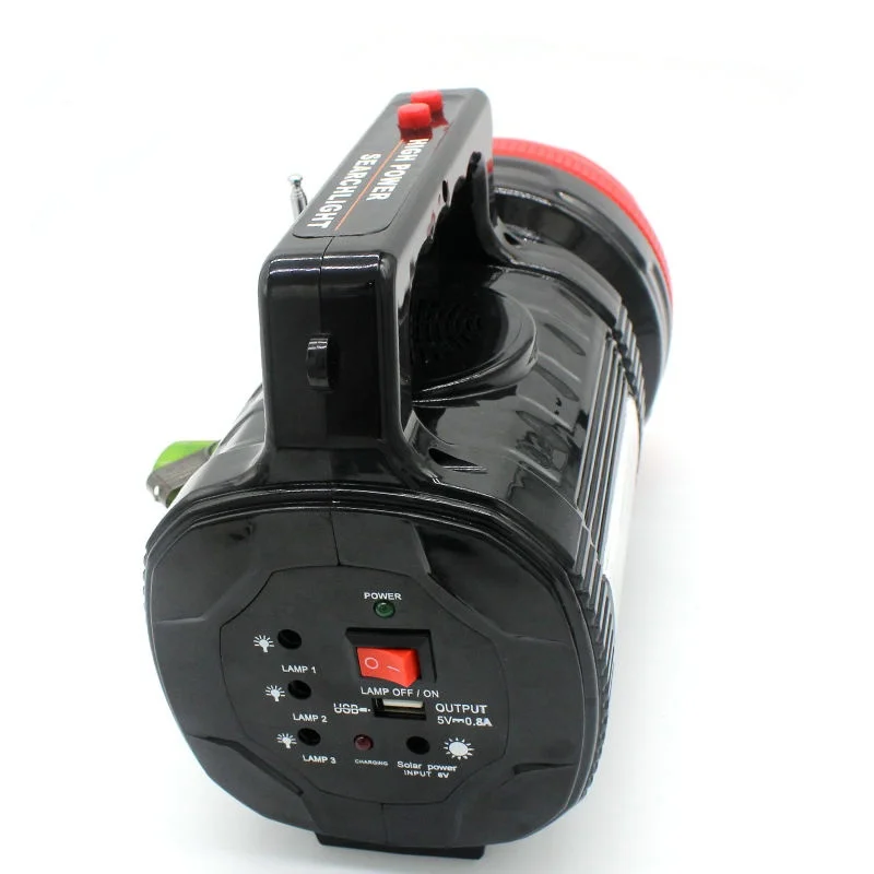 Портативная солнечная система освещения с MP3 и радио перезаряжаемый прожектор