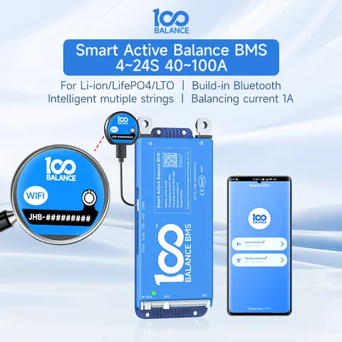 Smart BMS 100 BALANCE WiFi Bluetooth для литий-ионных аккумуляторов 4S-100A
