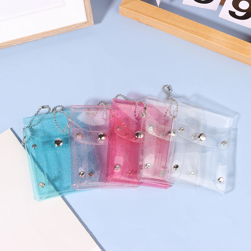 Мини-сумка для макияжа милая прозрачная сумка губной помады с блестками розовая