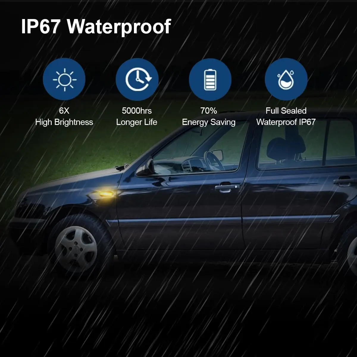 Фото Боковые габаритные огни для Volkswagen VW Golf 3 4, Bora, Lupo, Passat, Polo, Up, Caddy, T5, Amarok, Fox, Beetle, светодиодные динамические указатели поворота №5