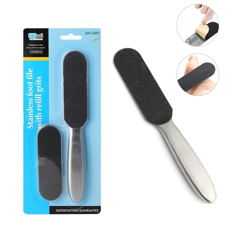 

Callus Remover Professional Stainless Steel Pedicure File Metal Foot File with Long Handle