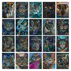 Алмазная живопись JIEME 5D сделай сам, картина с животными, вышивка крестиком, кошка, лев, тигр, сова, полный бриллиант, семейный декор
