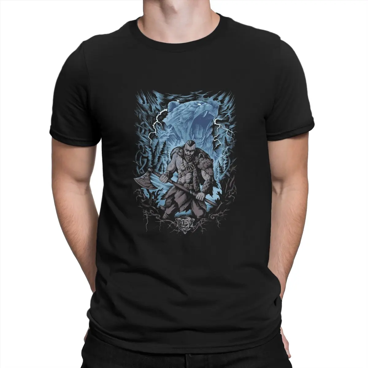 

Berserker Viking Warrior T Shirt Men Pure Cotton Cool T-Shirts Crew Neck Viking Valhalla Tee Shirt Short Sleeve Clothes Gift