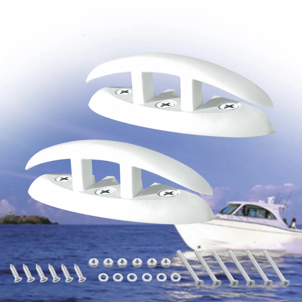 

2X 5 Inch Folding Rope Mooring Cleat Marine Nylon Sailboats Flip Up Folding Pullup Cleat Dock Deck Marine Kayak Boat Accessories