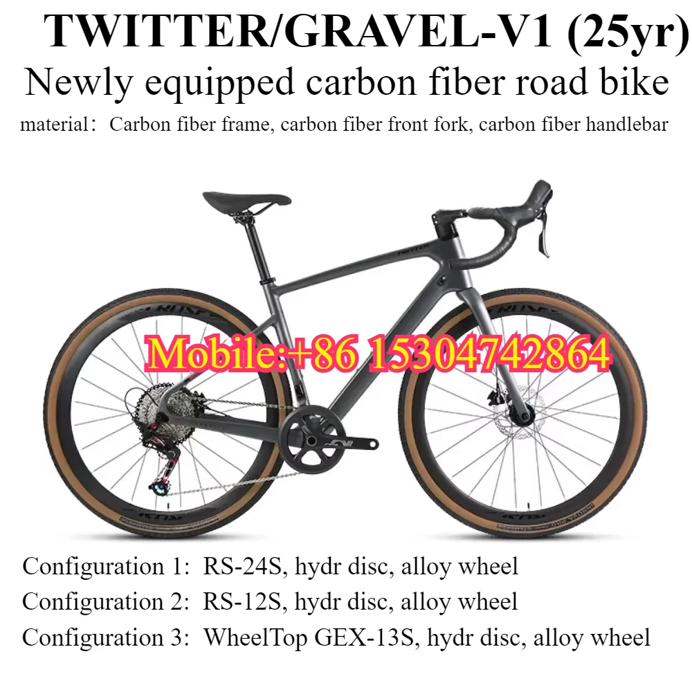 TWITTER 2025 Новый GRAVEL-V1 Внедорожный альпинистский дорожный велосипед из углеродного