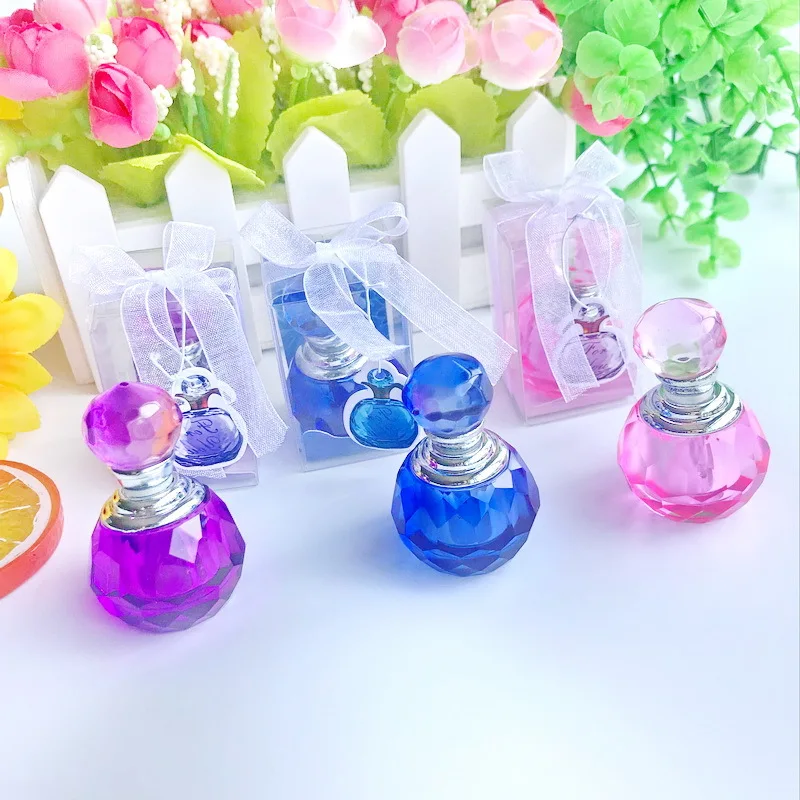 Миниатюрные фиолетовые флаконы для парфюма, наполненные кристаллами, пустые, стеклянные, срезанные лавандовые бутылки, емкость 3,4*3,4*4 см.