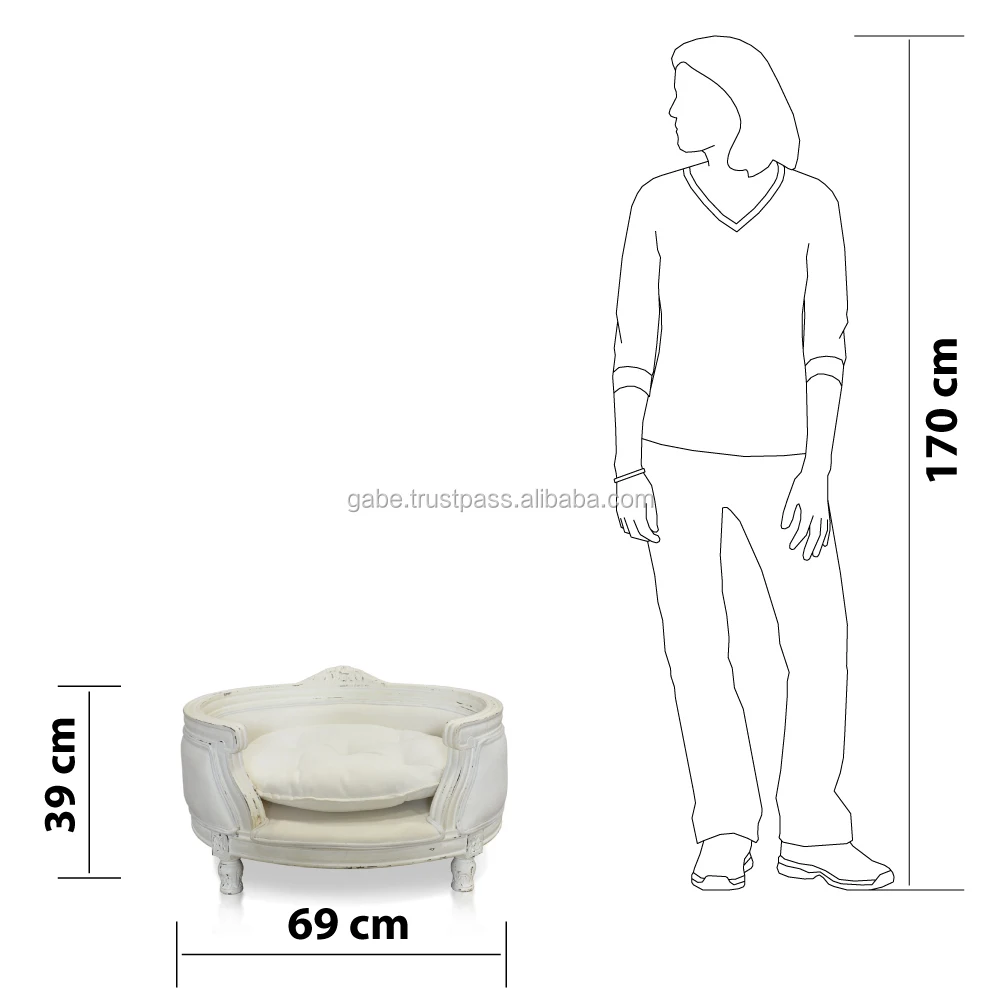 Диван или кровать для домашних животных Ariny из красного дерева белого цвета