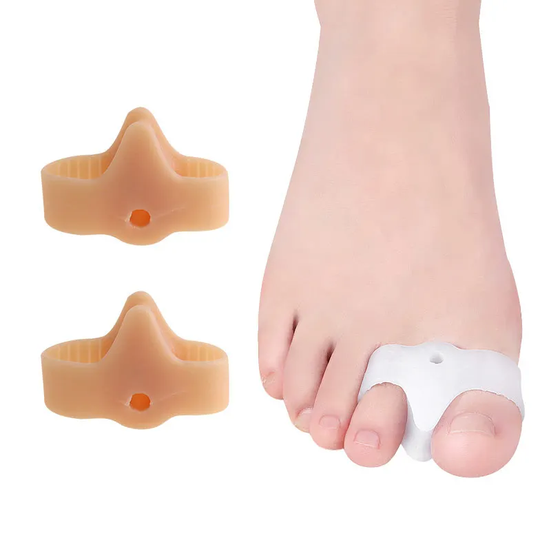 70Pairs Two Holes Big Thumb Toe Separator Hallux Valgus Soft Gel Corrector Protector Pads Straightener Bunion Foot Pain Relieve