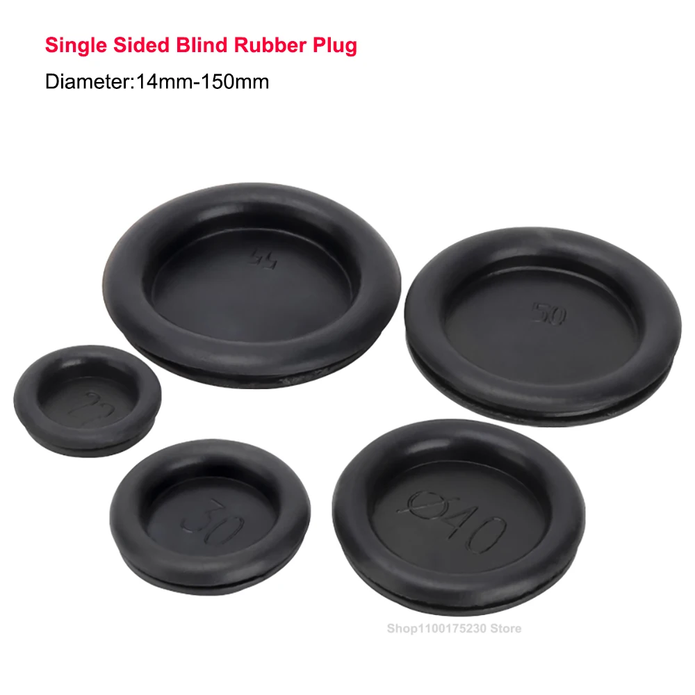 

Black Single Sided Blanking Blind Rubber Wiring Grommets Hole Plug Electrical Wire Gasket Hole Diameter 14mm-150mm