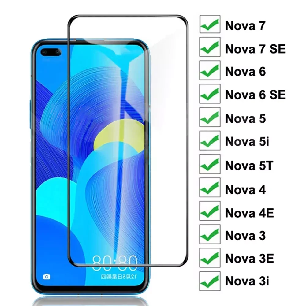 

Защитная пленка с полным покрытием для huawei nova 8 pro 7 6 SE 7i 5 5i 5T 5Z 4 4E 3 3i, закаленное стекло для защиты экрана телефона смартфона