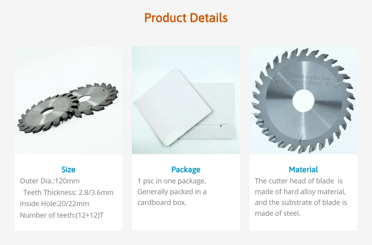 Для панельной пилы раздвижной стол пила для дерева и МДФ резка 120 мм (12 + 12)T