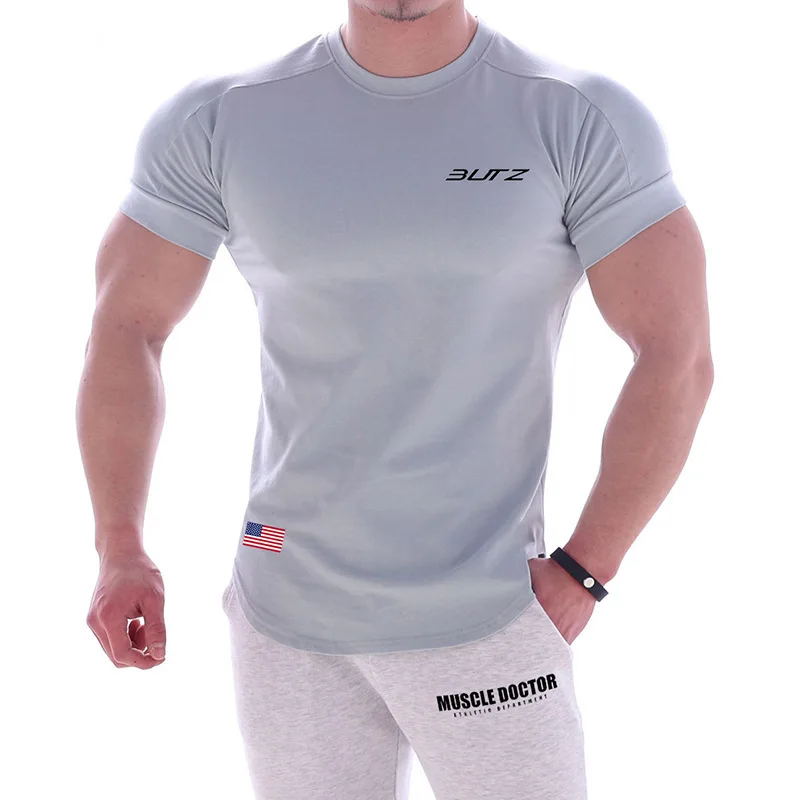 

Muscle Doctor Europe And America2023new Quick-drying Sports Outdoor Short Sleevett-shirt Men's Fitnesstt-shirt Clothing