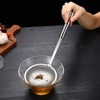 stainless steel oil strainer fine mesh food strainer with long handle home use cooking spoons kitchen storage organization
