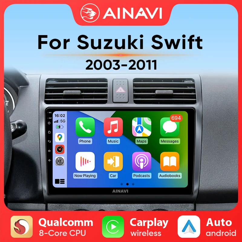 Ainavi Multimedia Player For Suzuki Swift 2003-2010 Carplay Android Auto Radio Car Radio 4G Navigation GPS RDS DSP 48EQ 2 din