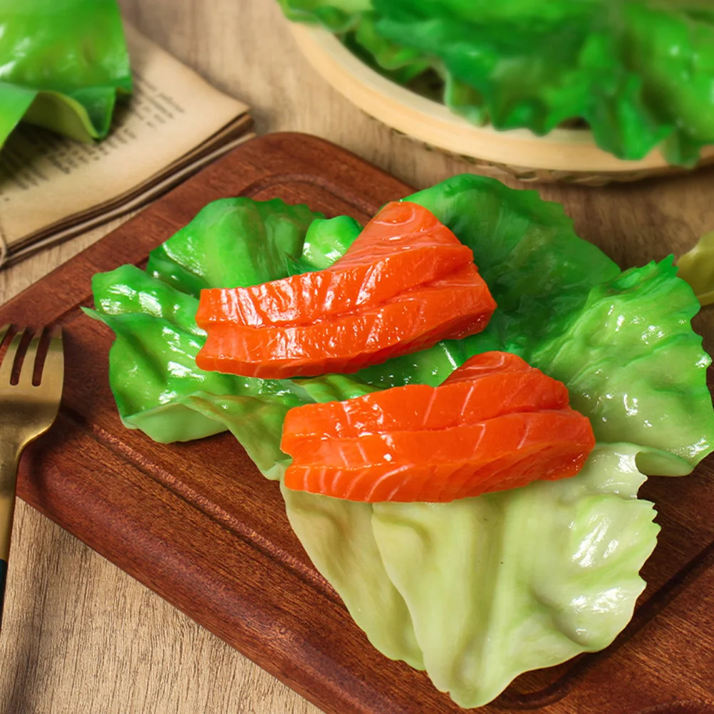 

Fake Vegetable Leaf Ornament Restaurant Lettuce Props Decorative Simulation Leaves Artificial Model Decors Vegetables Veggies